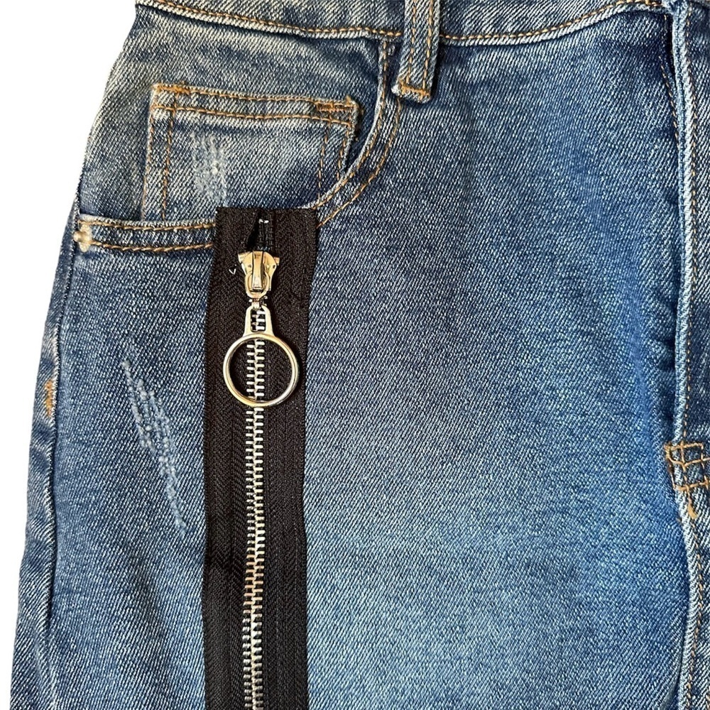 Signature8 Denim Skirt Zipper Detail Mini Small NWOT - Picture 2 of 6